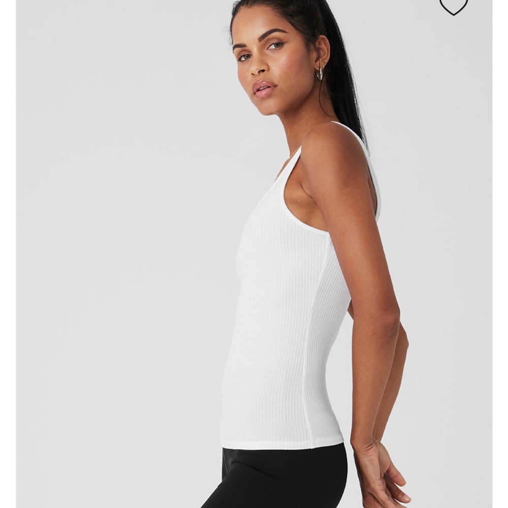 ALO Yoga White Ribbed Tank Top - Picture 4 of 6
